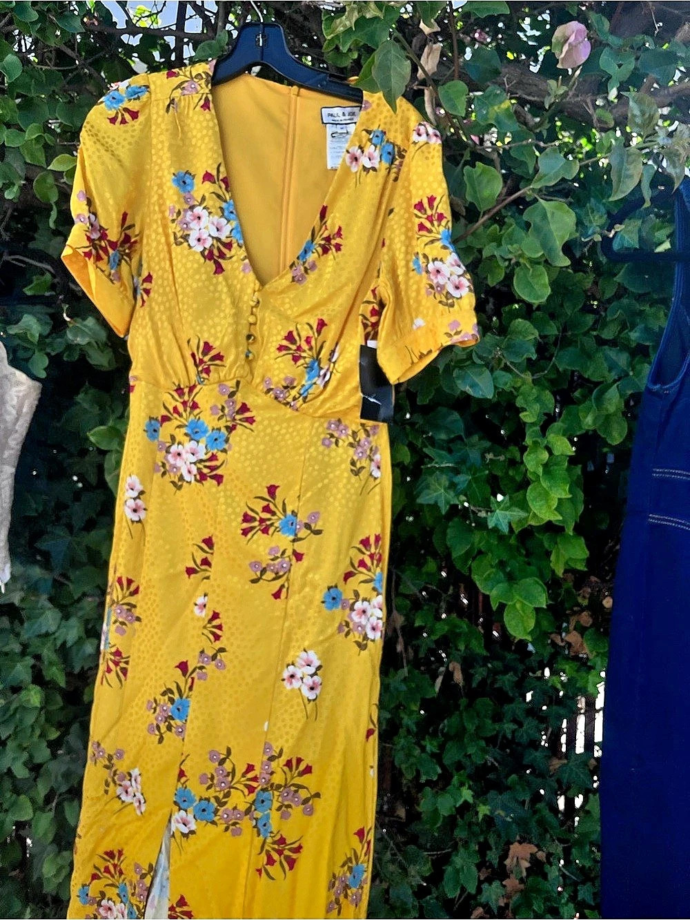 PAUL & JOE Jaune gathered floral-print satin-jacquard maxi dress Jaune Floral